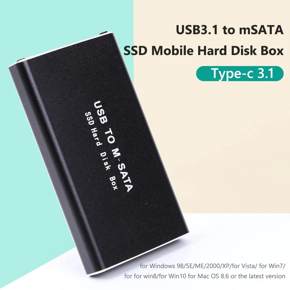 Caja SSD mSATA a USB 3,0, Mini adaptador USB SATA, caja de disco de estado sólido externo para PC, portátil, disco duro HD SATA de 30x50 mSATA - imagen 3