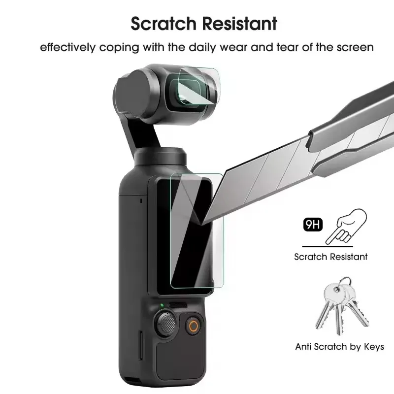 Película de vidrio templado para DJI OSMO Pocket 3, Protector de pantalla, película de lente antiarañazos, cubierta protectora para accesorios DJI Pocket 3 - imagen 4