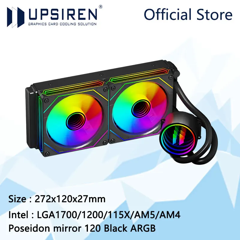 UPSIREN Poseidon espejo 240 ARGB radiador de refrigeración por agua todo en uno/Efectos de iluminación de espejo Infinity TDP260W/soporte LGA1700/AM5