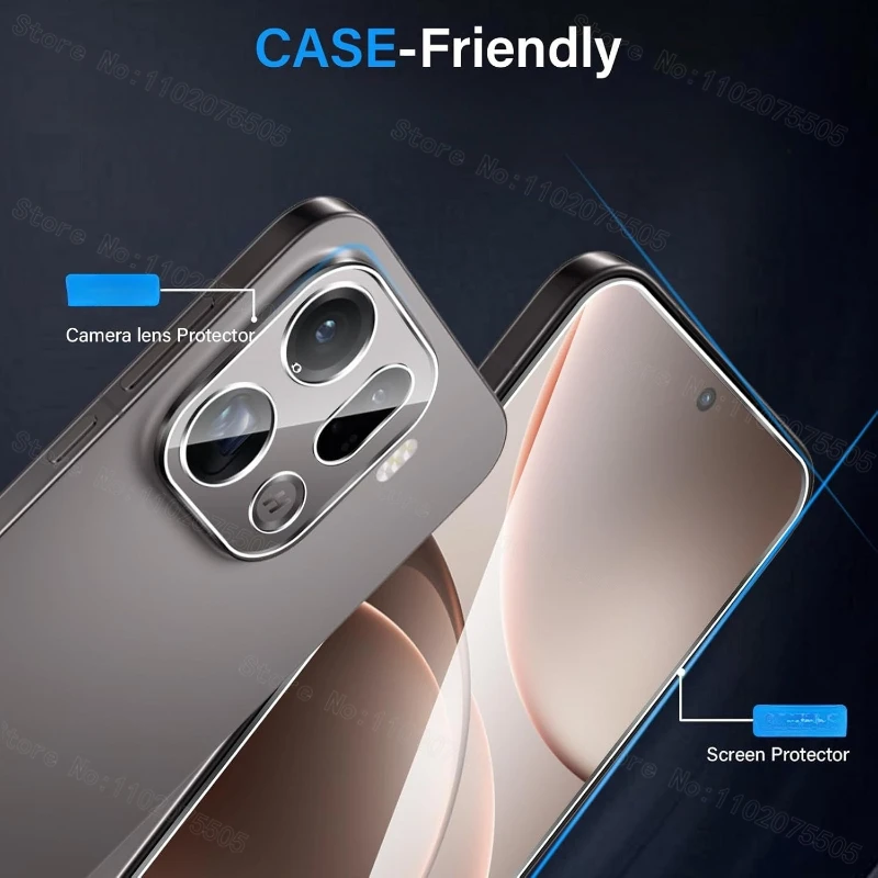 2 uds película protectora de pantalla transparente de vidrio templado HD + 2 uds película protectora de lente transparente HD para OPPO Find X9 Pro - imagen 3