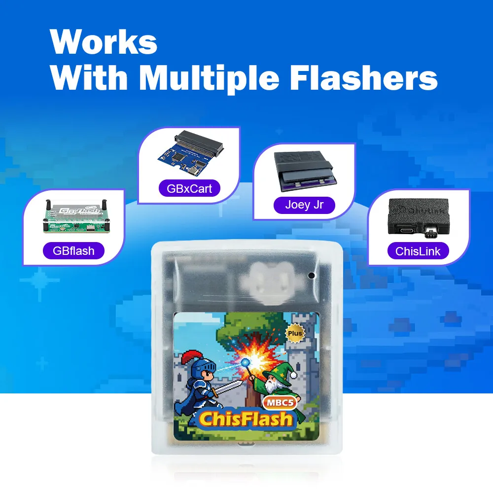 Cartucho regrabable ChisFlash GBC/GB MBC5, almacenamiento de 8MB, carrito SRAM de 128KB para consola de juegos portátil Gameboy/Gameboy Adavance - imagen 5