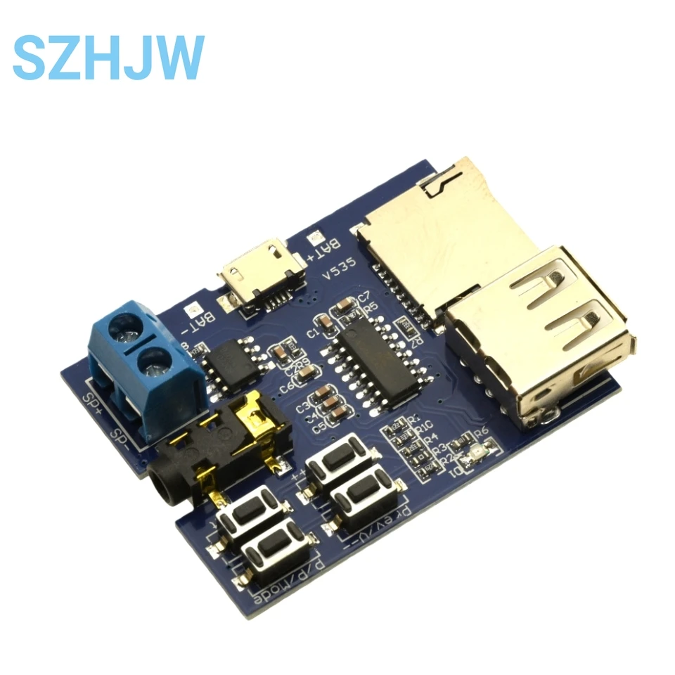 1-10 Uds tarjeta TF disco U formato MP3 módulo de placa decodificadora módulo amplificador decodificación reproductor de audio tipo C/Micro USB - imagen 2