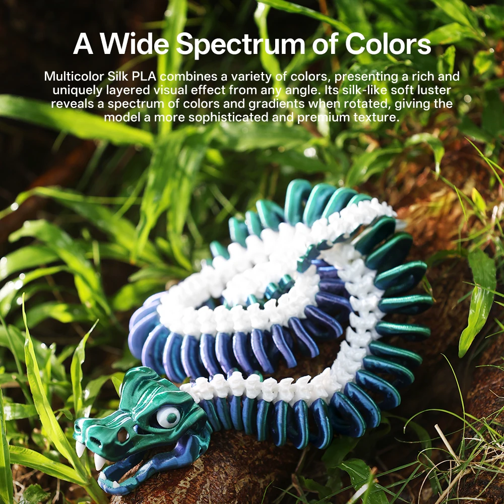 ANYCUBIC Filamento de seda de doble Color textura de seda FDM impresora 3D filamento PLA brillo Seda Multicolor brillante Material de impresión 3D - imagen 3