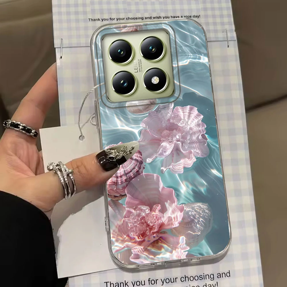 Funda de teléfono Ocean Pearl Shell para mujeres y niñas para Xiaomi 13T 14T 11 Lite Poco X5 X7 M6 Pro X6 X3 Pro NFC C75 C71 C65 C61 M5S - imagen 3