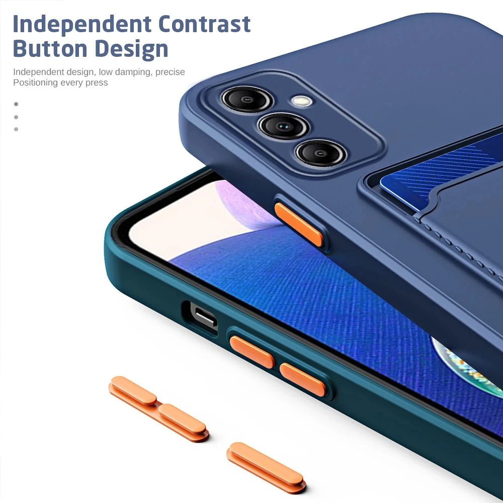 Funda de teléfono de silicona con tarjetero para Samsung Galaxy A55 A35 A54 A34 A25 A15 A54 A16 A26 A36 A56 A05S 4G 5G 5G Funda a prueba de golpes - imagen 4
