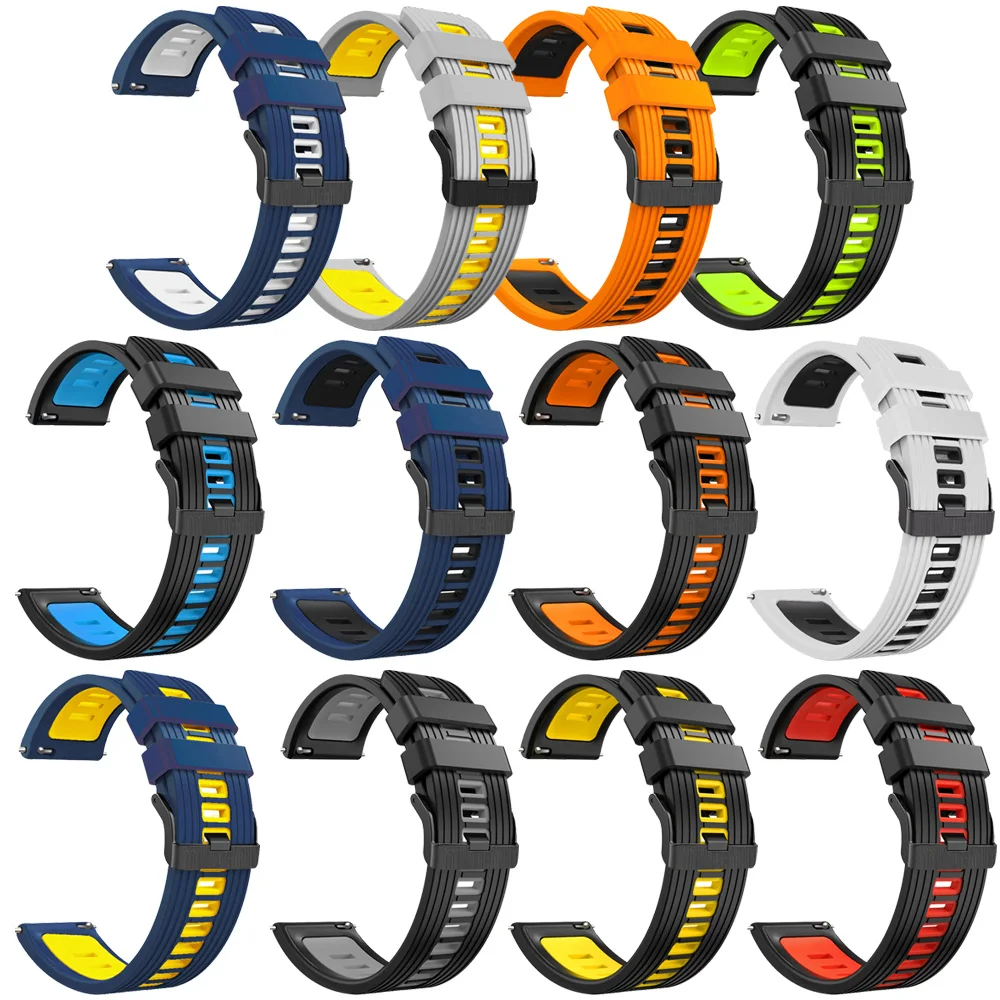 Correa de silicona de 22mm para Samsung Galaxy Watch, banda deportiva de 46mm para hombre para Galaxy Watch 3, 45mm Gear S3, pulsera de repuesto - imagen 2