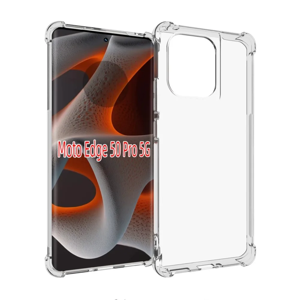 Funda de silicona transparente anticaída para Motorola MOTO Edge 50 Pro 5G, Funda transparente para Moto Edge50 Pro