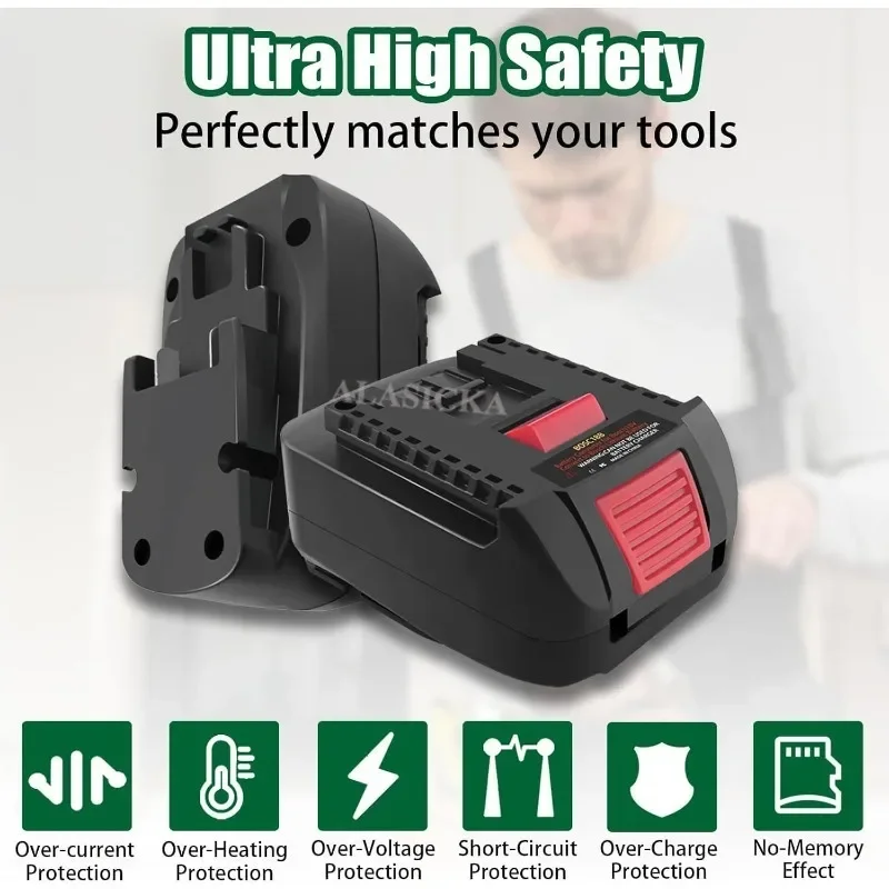 Convertidor para batería Bosch PBA de 18V, adaptador de batería BOSC18BS, convertir a batería Bosch de 18V para herramientas eléctricas Bosch de 18V GBA - imagen 5