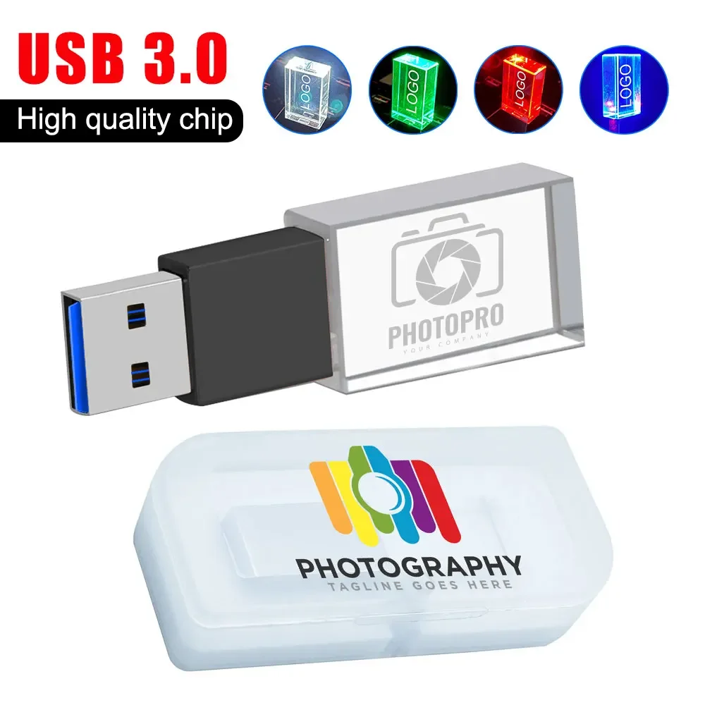 Luz LED colorida Pioneer DJ Premium 3,0 PenDrive 64GB Escritura de alta velocidad Memory Stick de 16GB 8GB 4GB LOGO gratuito Unidad flash USB