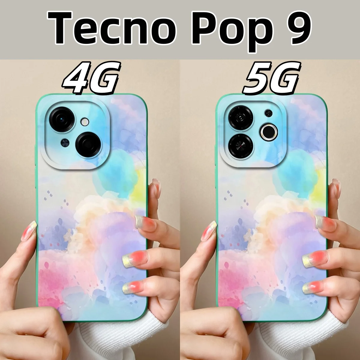 Para Tecno Pop 9 funda de teléfono diseño bonito protección completa cubierta trasera de silicona líquida suave para Tecno Pop9 4G 5G parachoques anticaída - imagen 2