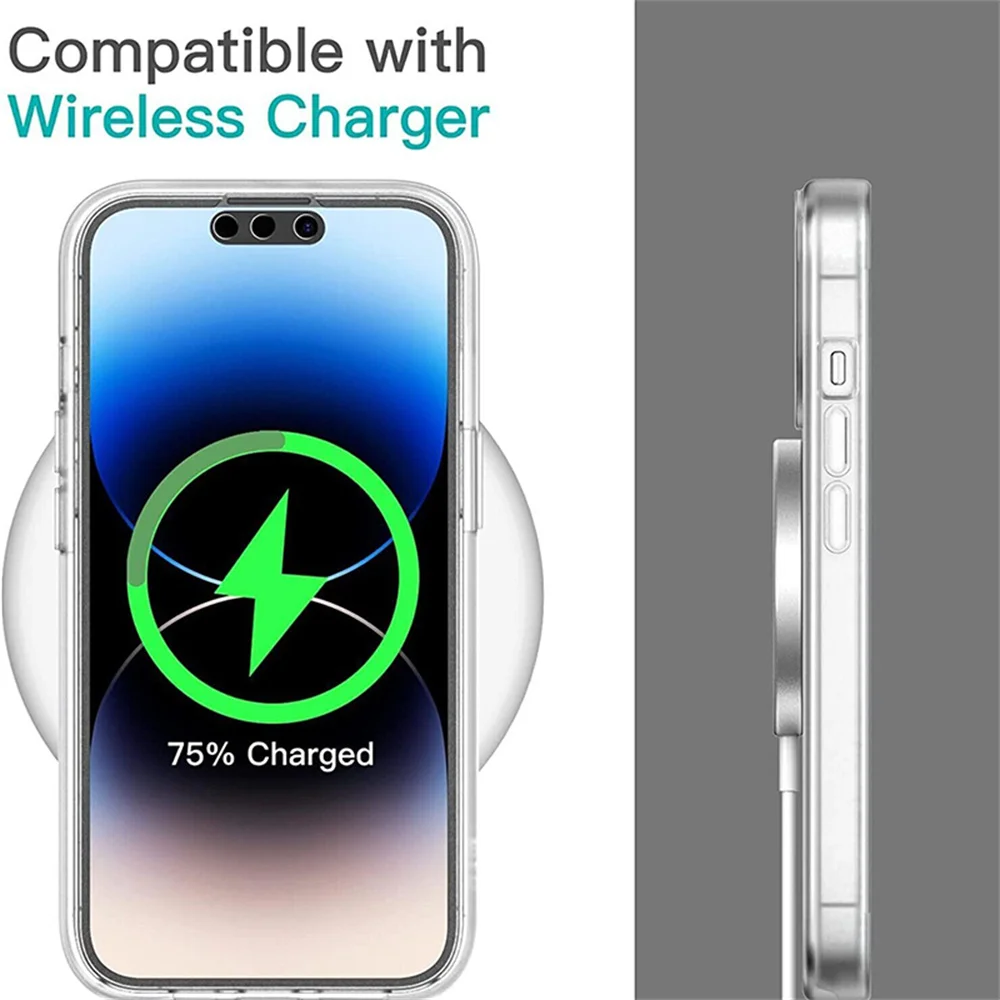 Funda protectora transparente frontal y trasera de cuerpo completo 360 para iPhone 17 16 15 12 13 14 11 Pro XS Max 7 8 Plus, funda trasera dura suave - imagen 3