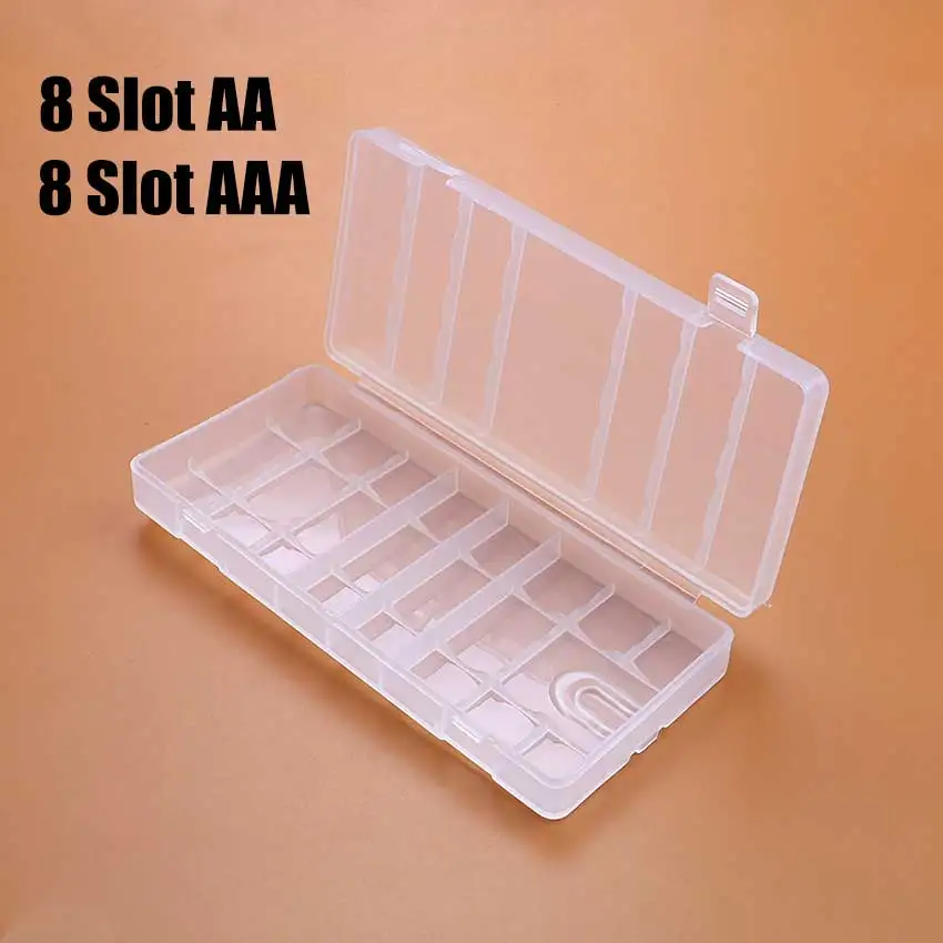 JCD 1 Uds 4 6 8 10 caja de batería con ranura organizador de plástico duro contenedor caja de almacenamiento de baterías para AAA AA - imagen 3