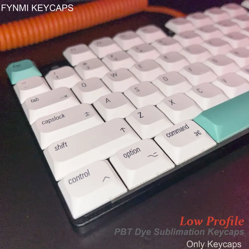 Fynmi perfil bajo tema de Apple PBT Keycap tinte sublimación keycap 127 teclas para teclado mecánico 61/68/75/84/87/98/104/108 - imagen 3