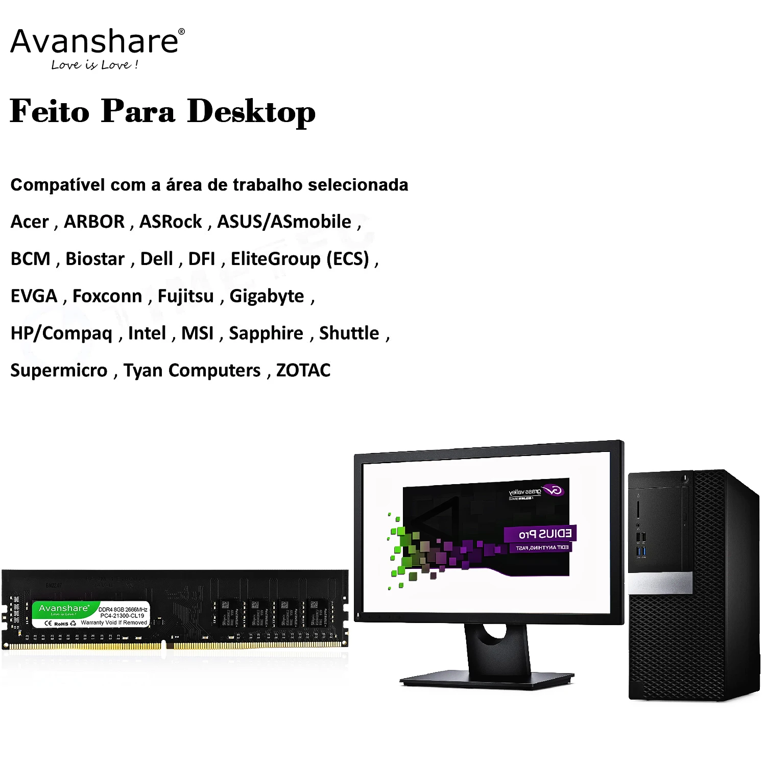 Avanshare 32GB 16GB 8GB DDR4 Memoria Ram 2400MHz 2666MHz 3200MHz DRAM PC DIMM computadora de escritorio para ventas al por mayor - imagen 4