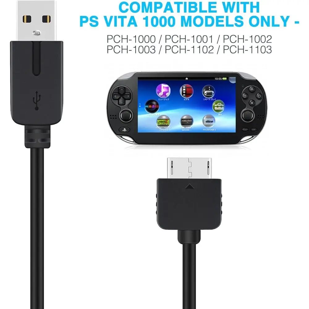Cable de carga USB para PSVita, alta velocidad, 2 en 1, Cable de sincronización de datos, consola de mano, 1m, línea de cargador de energía para Playstation Vita 1000 - imagen 4