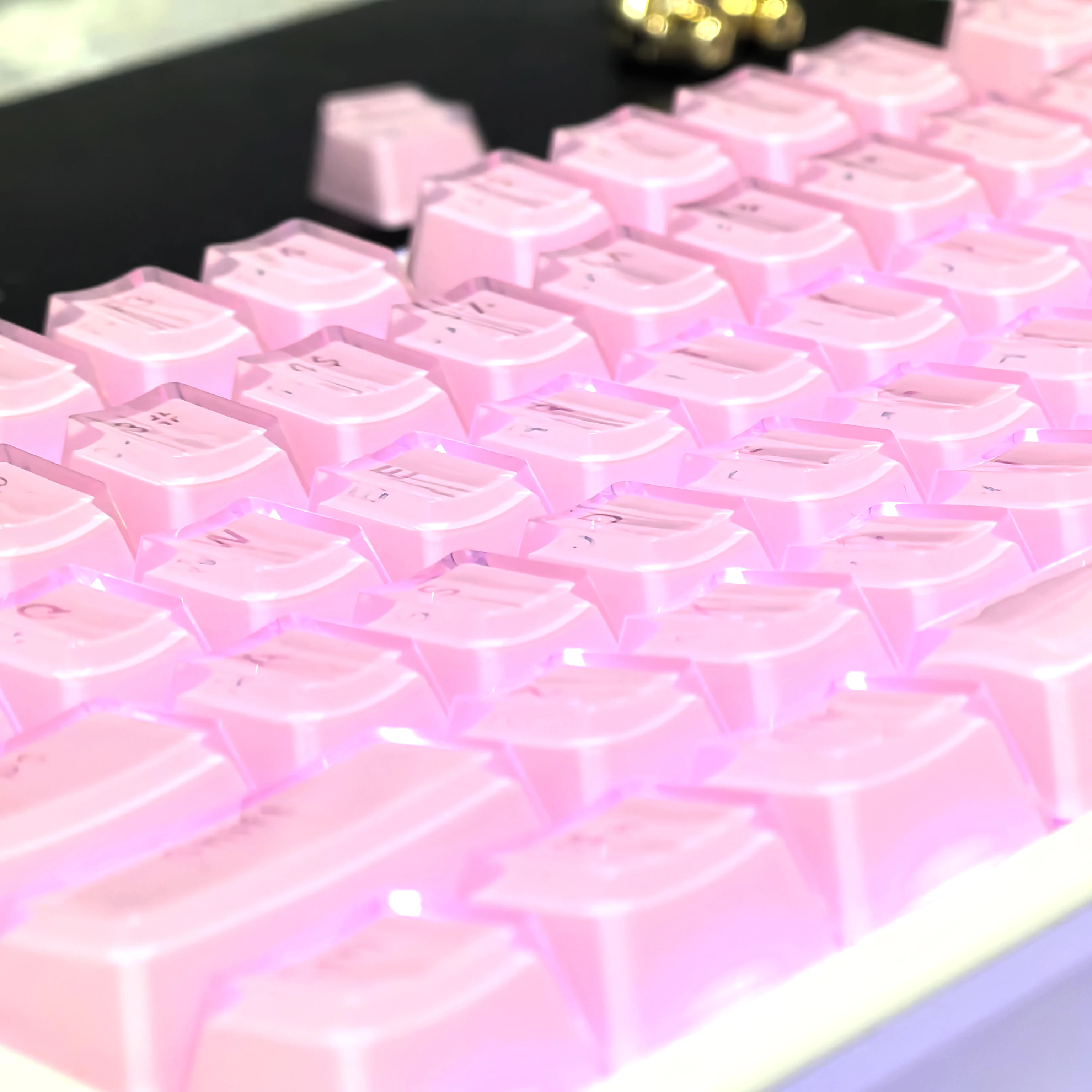 Crystal Jelly Keycap rosa/blanco/azul cuadrado RGB translúcido para 87/104/61 104 /123 teclas teclado PC OEM 104 teclas Keycap - imagen 3