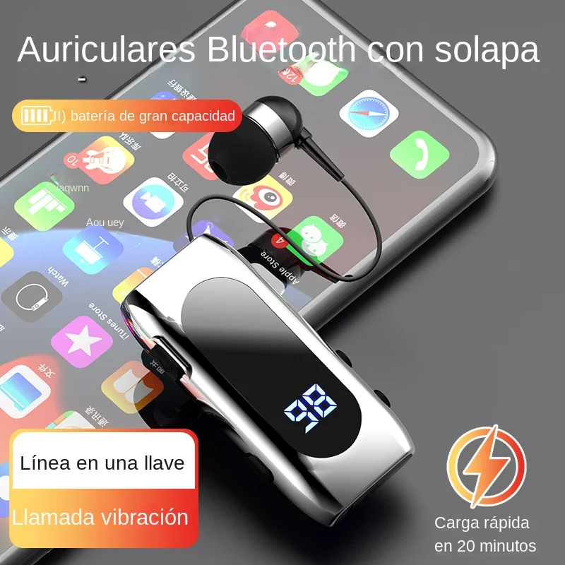 K55 Lavalier Business Bluetooth 5,2 auriculares tiempo de conversación/música 20 horas, pantalla Digital LED, auriculares inalámbricos con cancelación de ruido - imagen 4