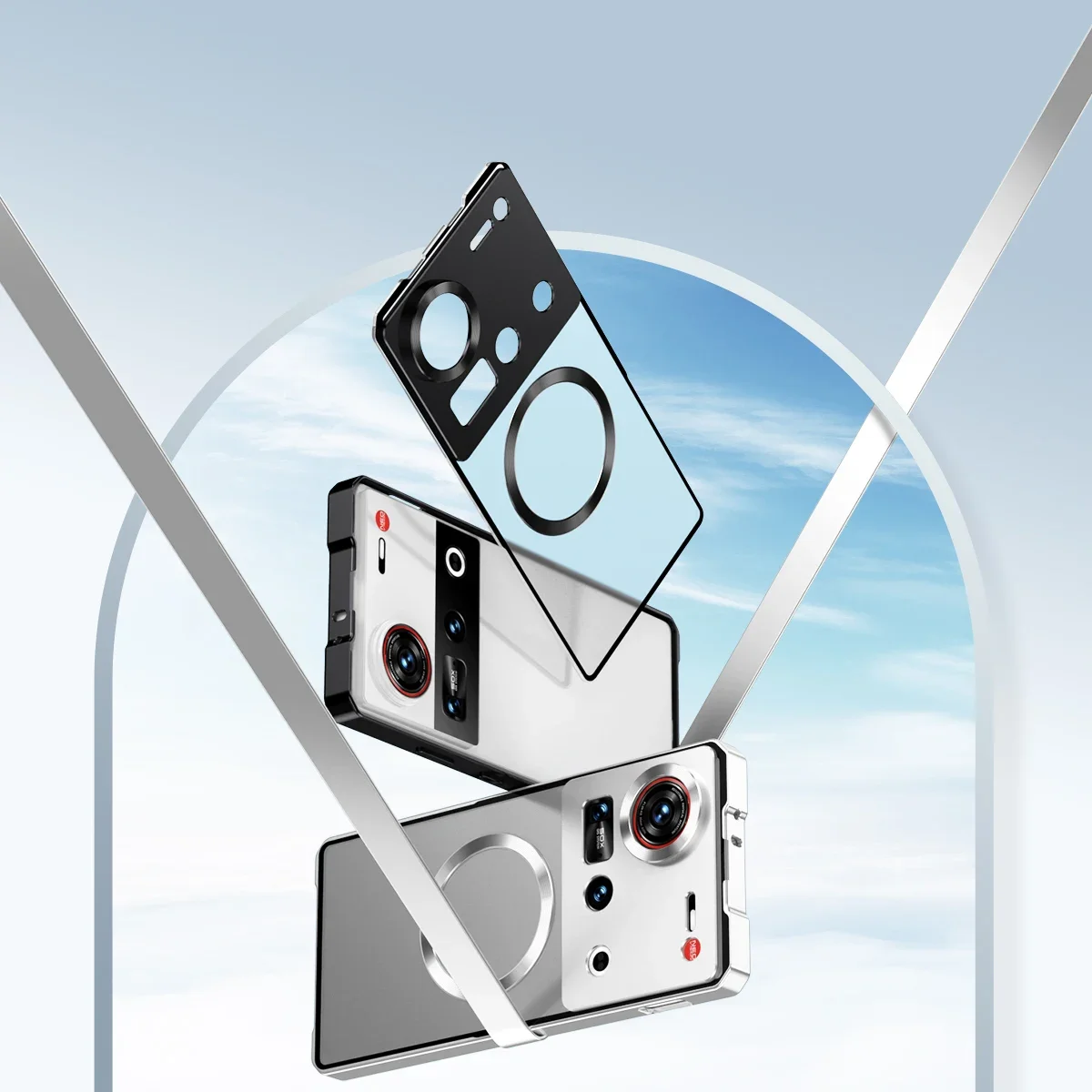 Funda Magsafe para Nubia Z70 Z70S Ultra lujosa cubierta trasera de cristal a presión de Metal para Nubia Z70 Funda de carga inalámbrica Ultra magnética - imagen 3