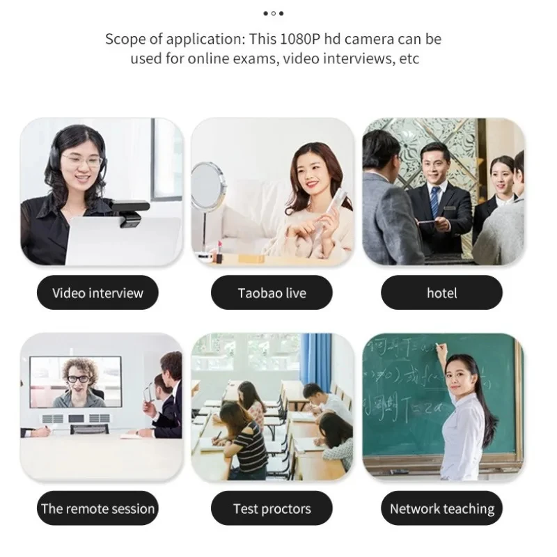 Cámara web HD 1080P con enfoque automático y AI, micrófono incorporado, soporte giratorio para videoconferencias, transmisión y transmisión en línea - imagen 4