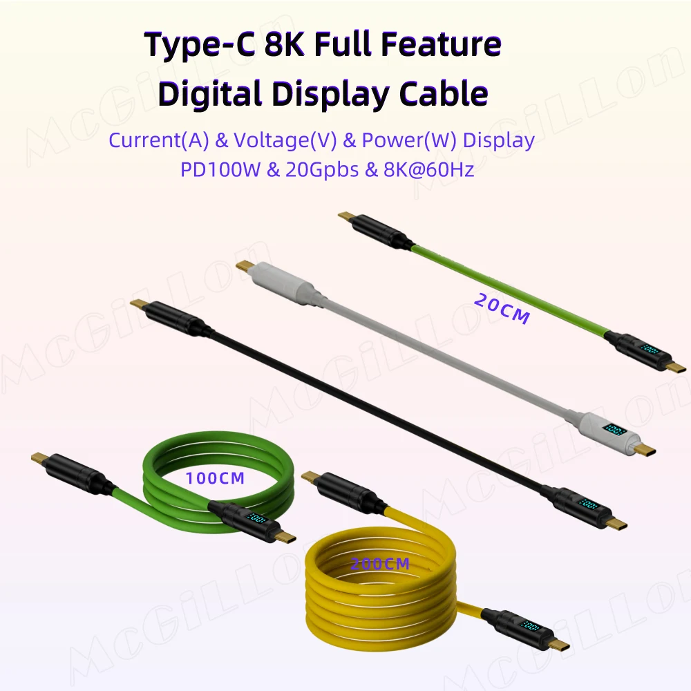 Cable de datos plano USB 3,2 tipo C a tipo C, Cable de USB-C ThunderBolt 3 PD100W 5A para iPhone 15 Pro MacBook Pro Samsung Xiaomi - imagen 2