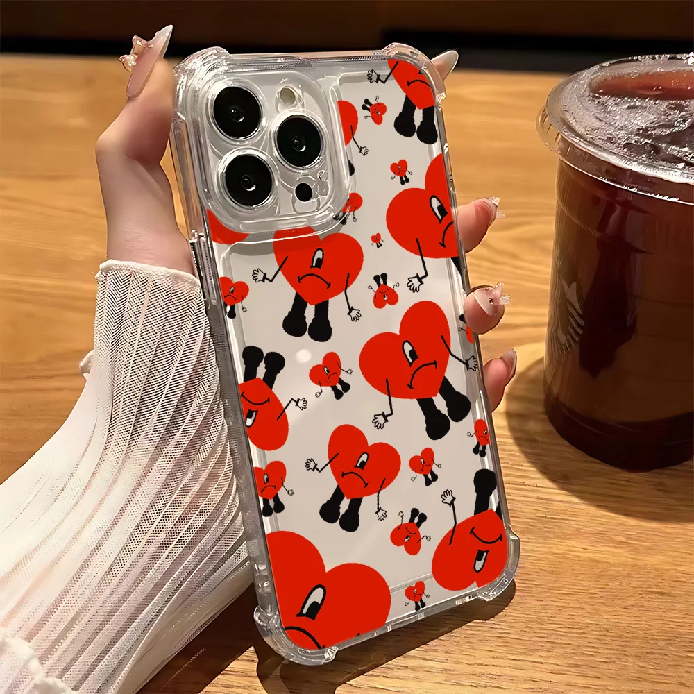 Bad Bunny X 100pre Bunny Logo funda de teléfono para IPhone 16e 16 15 14 13 12 11 Mini Pro Max X XR XSMax 8 Plus cubierta anti transparente - imagen 2