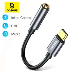 Baseus tipo C macho a 3,5mm hembra adaptador convertidor conector para auriculares forhuawei P30 pro Xiaomi Oppo tipo C adaptador de Audio para auriculares