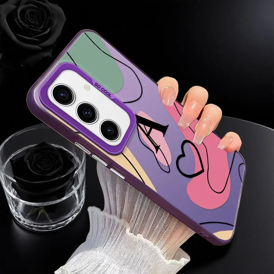 Funda trasera de teléfono para Samsung Galaxy A36 A25 A73 A22 A52 A33 A34 A23 A26 A53 A24 A32 letra A-B - imagen 3