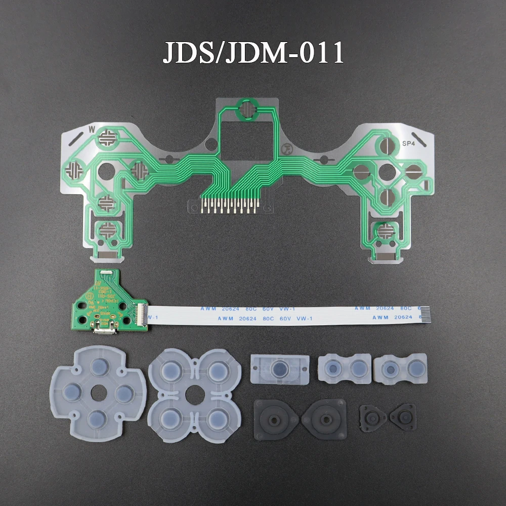 1 Juego para PS4 JDS 001 011 030 040 055 goma conductora puerto de carga USB placa de enchufe Cable de cinta flexible teclado de película conductora ﻿ - imagen 3