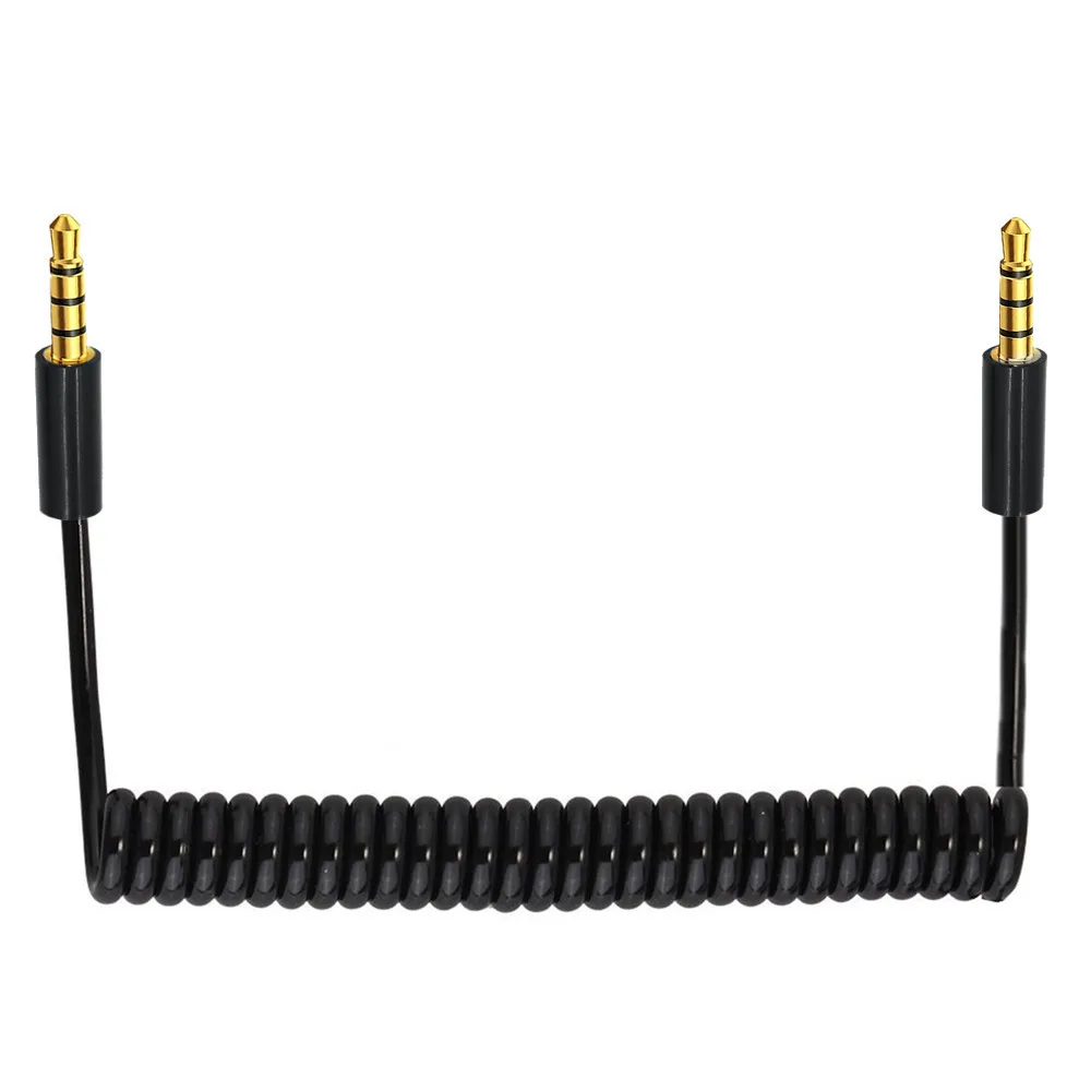 Conector de extensión 3,5mm 4 3 polos TRRS a TRRS macho a hembra auriculares Audio estéreo AUX Cable en espiral con resorte - imagen 5