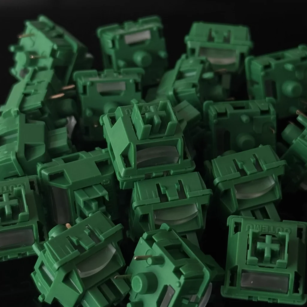 OUTEMU-interruptor silencioso verde plátano, 5 pines, 40g, interruptores de teclado táctiles, Teclado mecánico personalizado para juegos, interruptor MX lubricado