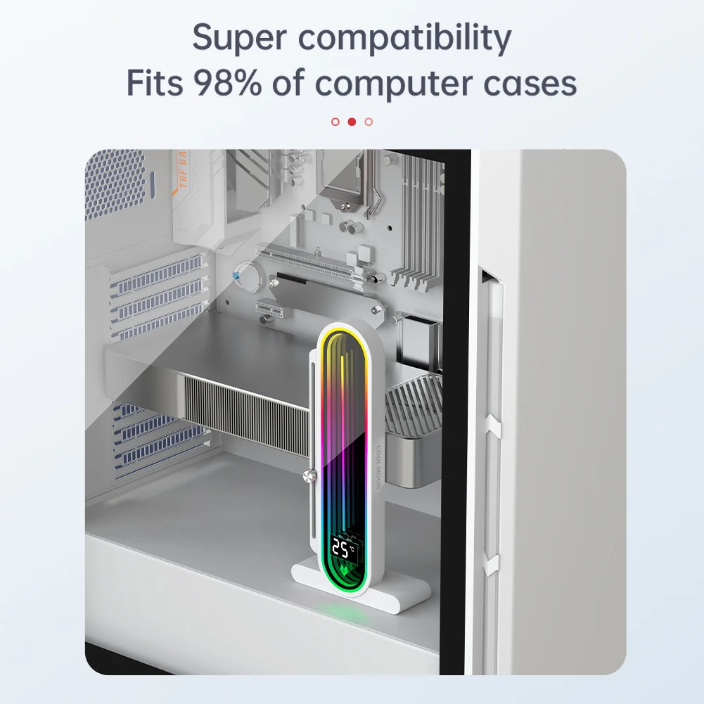 COOLMOON-soporte de tarjeta gráfica para GPU, dispositivo con pantalla de temperatura inteligente, VGA, 5V, 3 pines, ARGB - imagen 4