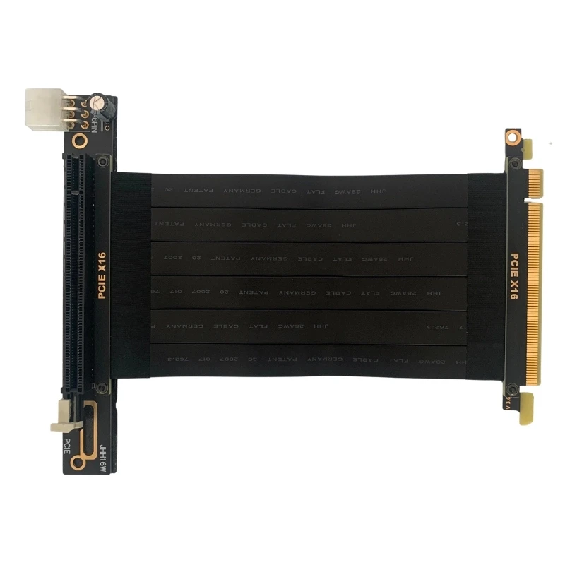 Ángulo recto 3,0 PCI-E 3,0 16X GEN3 Cable extensor de tarjeta gráfica Universal 16X tarjeta de vídeo chasis ATX Vertical servidor RTX3060 X99 - imagen 2