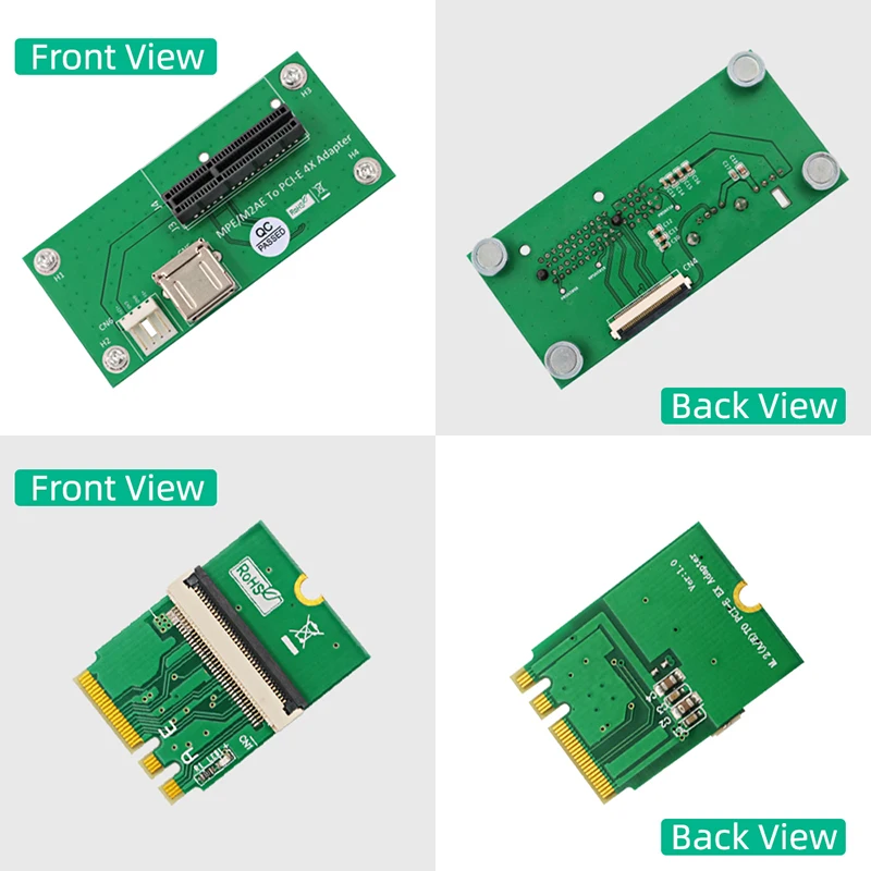 Nueva tarjeta elevadora USB 2,0 NGFF M.2 Key A/E a PCI Express X4 almohadilla magnética de alimentación de 4 pines instalación Vertical con Cable de extensión FPC - imagen 4