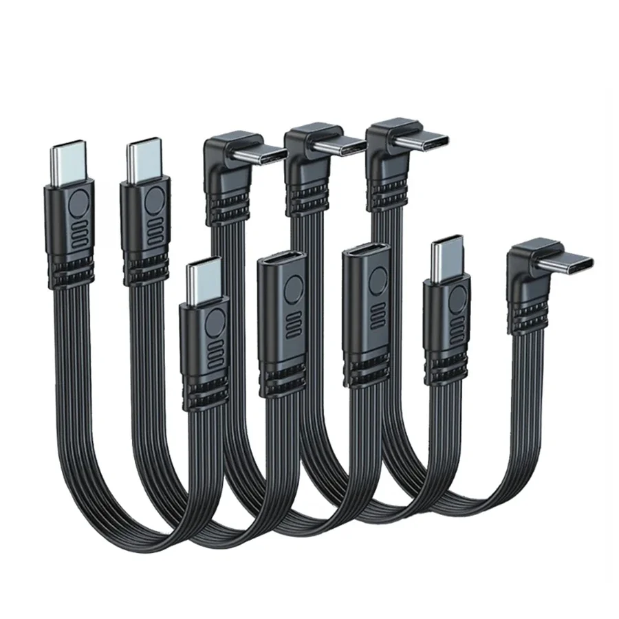 Cable de extensión USB C de 90 grados macho a hembra tipo C a tipo C 480Mbps 45W Cable de datos extensor de carga rápida para Samsung Xiaomi - imagen 2