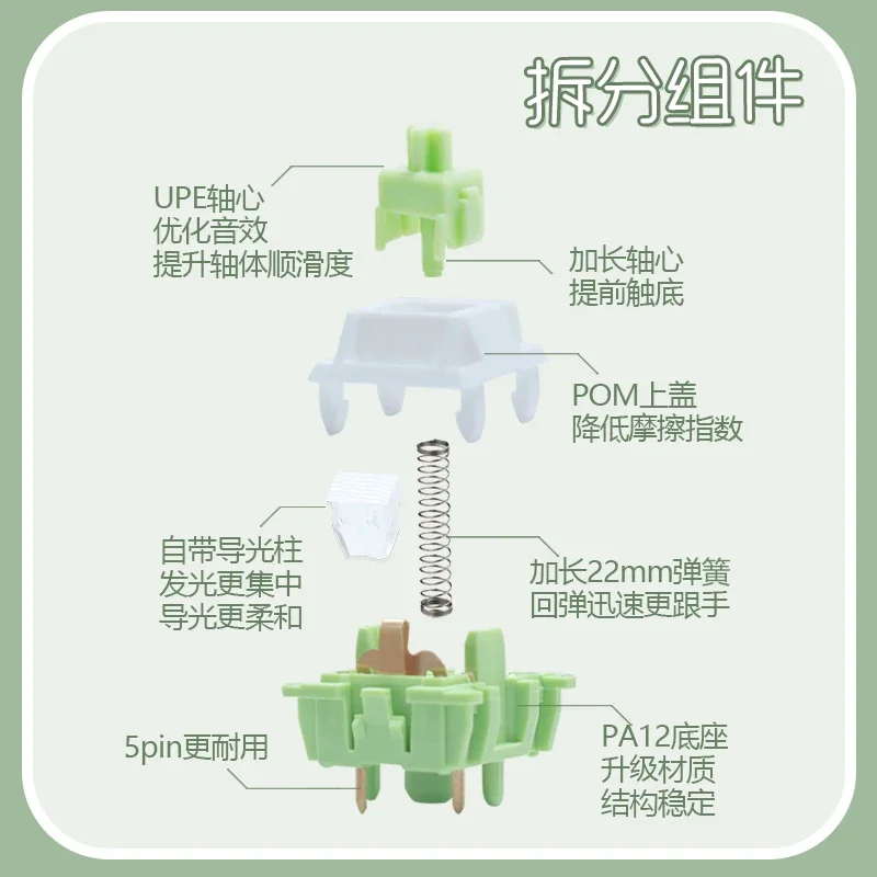 Mage Studio Akashi V2 Switches Teclado mecánico Interruptores lineales Interruptor inferior avanzado lubricado en fábrica - imagen 5
