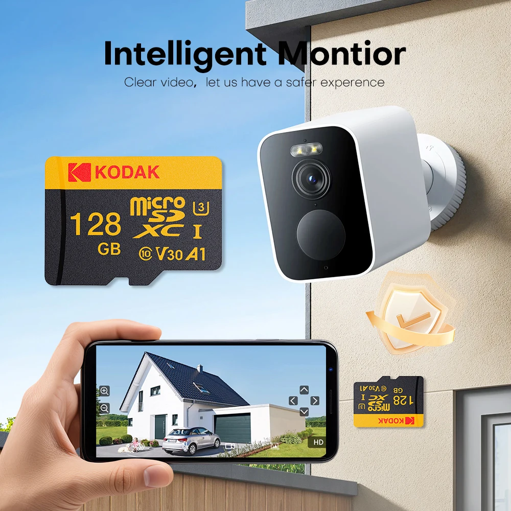 Tarjeta Kodak Micro SDXC Alta velocidad 32G 64G 128G Class10 4K U3 V30 UHS-I Tarjeta de memoria para teléfonos inteligentes Cámaras Drones con adaptador - imagen 2