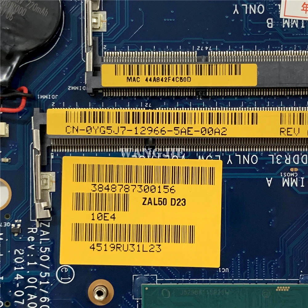 Placa base para ordenador portátil DELL Latitude 3550 L3550 SR23W I7-5500U placa base CN-0YG5J7 0YG5J7 076F94 LA-B072P N15S-GM-S-A2 DDR3 - imagen 3