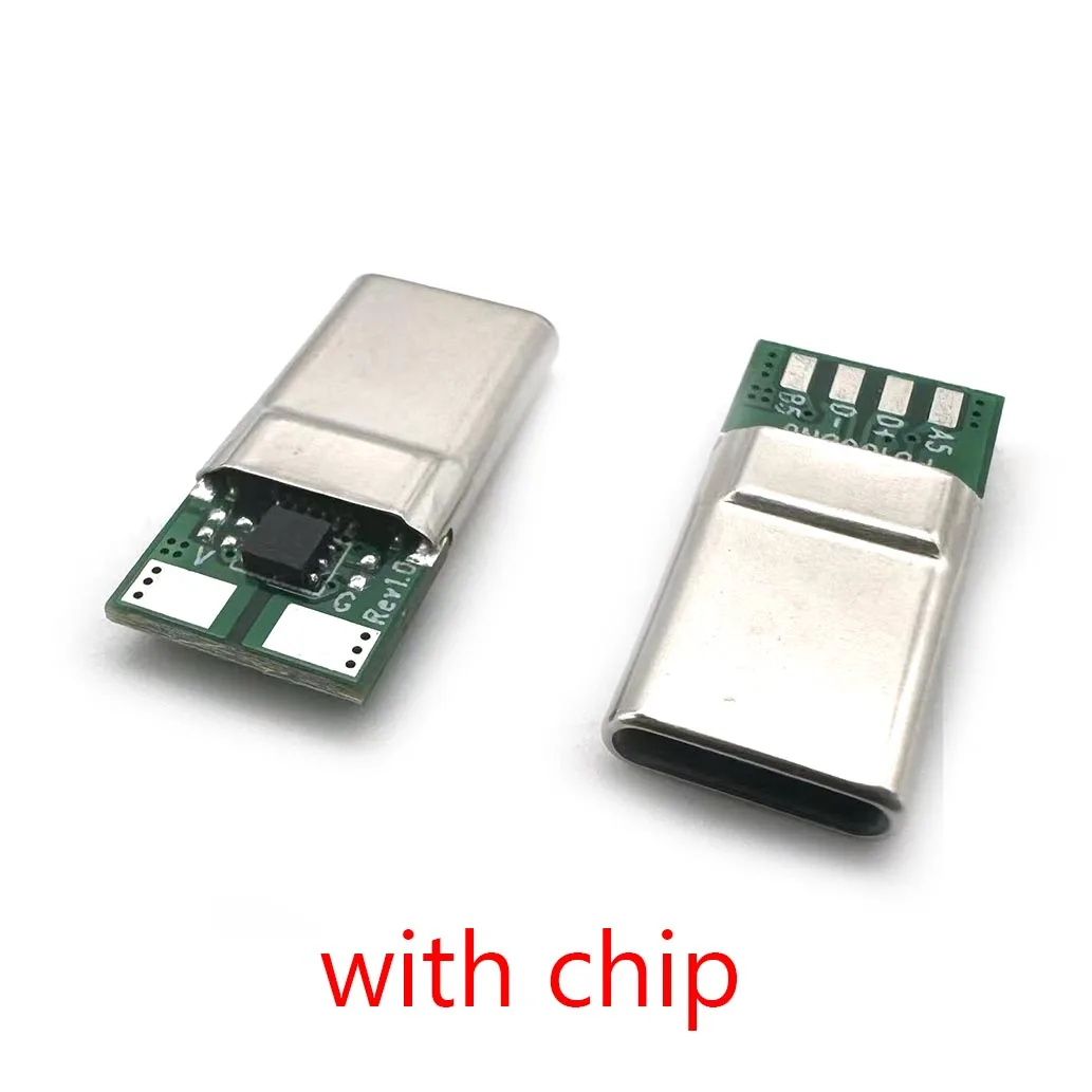 1-10 juegos de enchufe de placa PCB USB 3,1 tipo C PD 240W conector adaptador de receptáculo macho de 16 pines a Cable y Cable de soldadura - imagen 3