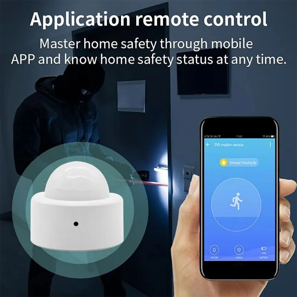 Tuya Zigbee Mini Detector de movimiento PIR, Sensor de movimiento humano, Detector infrarrojo, alarma de seguridad, funciona con Alexa, Amazon, Google Home - imagen 3