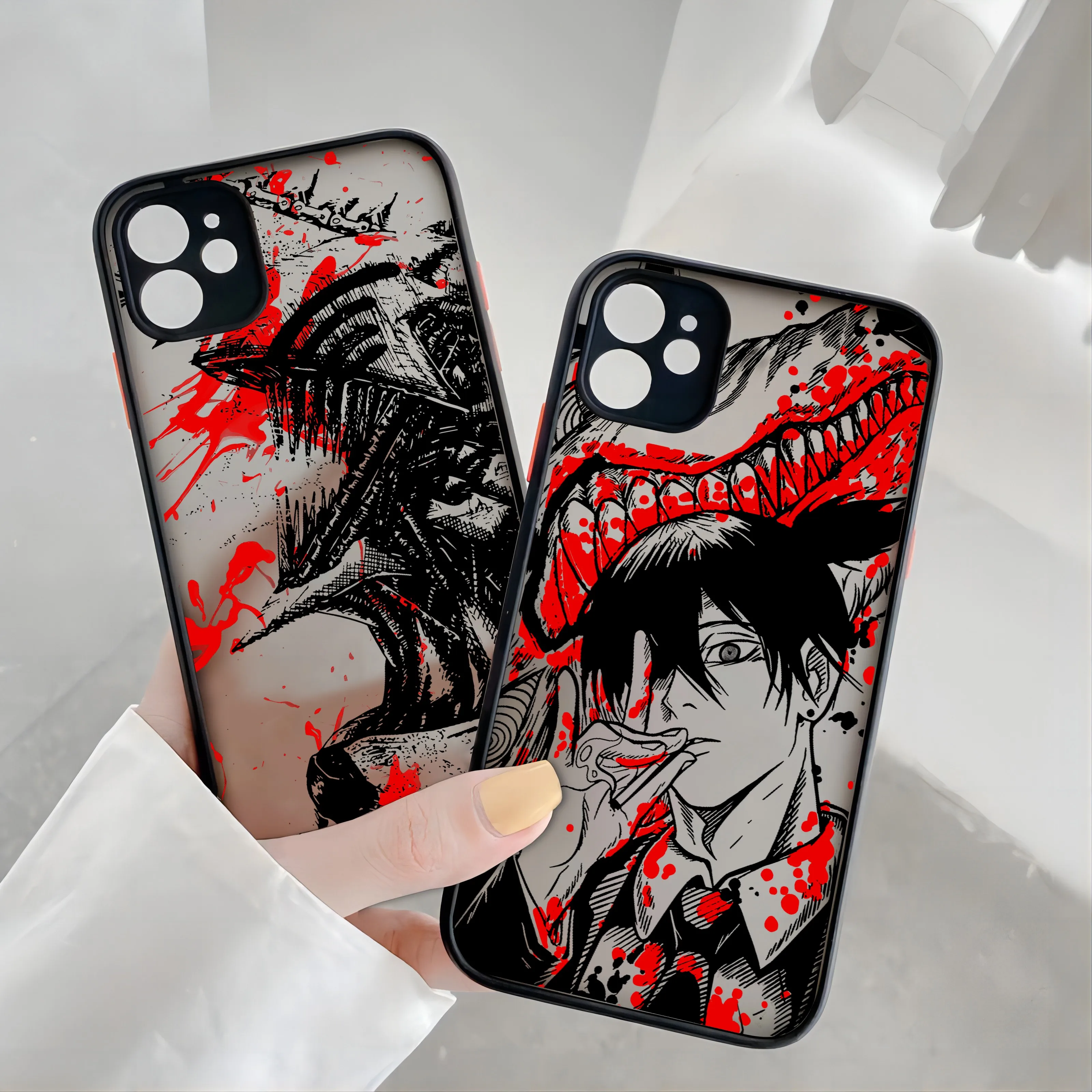 Motosierra hombre Anime Makimas funda de teléfono para Samsung S24 S23 S22 S21 S20 S10 FE Note20 Note10 Plus Ultra Lite 5G cubierta transparente - imagen 2