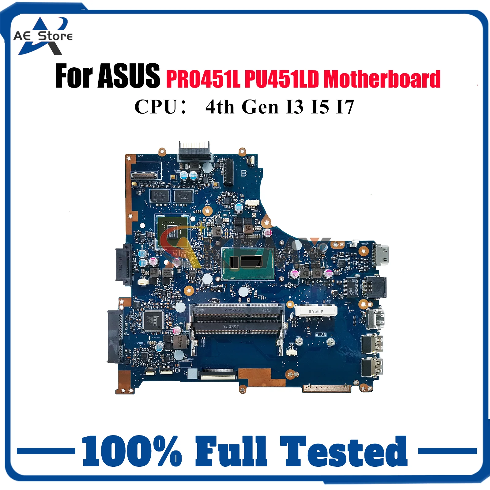 Placa base para ordenador portátil PU451LD para ASUS VivoBook PRO451L PU451LD PU451L placa base para portátil con CPU I3 I5 I7 100% pruebas OK envío rápido