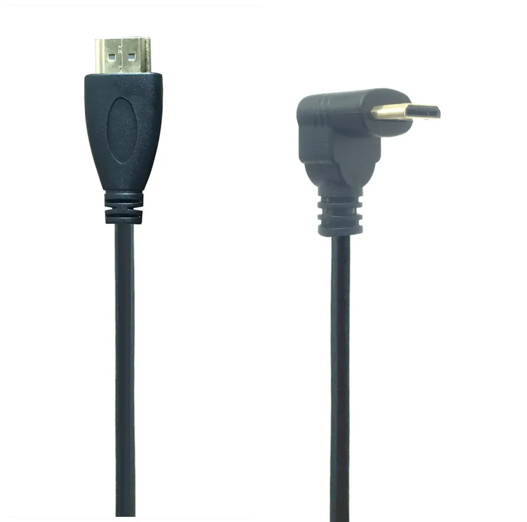 0,5 M ángulo de 90 grados Mini HDTV tipo C a tipo A macho M/M Cable conector V1.4 para cámara de vídeo DSLR Monitor LCD - imagen 5