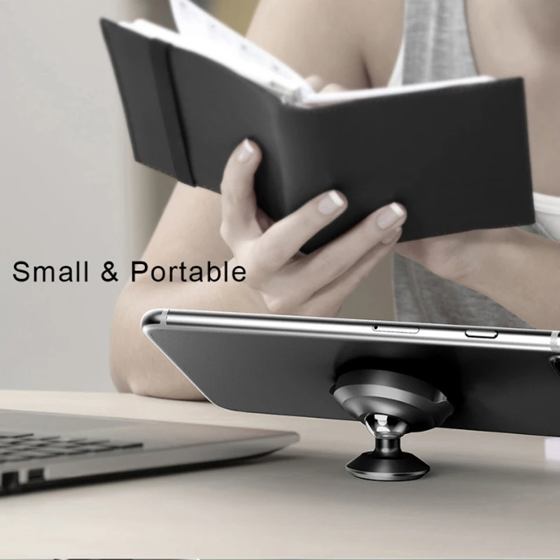 Baseus-soporte magnético de teléfono para coche, adhesivo Universal de rotación completa de Metal para iPhone - imagen 5