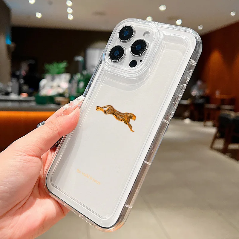 Funda de teléfono suave con estampado de leopardo a la moda para Samsung Galaxy S25 Ultra S24 Plus S23 FE S22 A54 A34 A55 A35 A53 funda transparente creativa - imagen 4