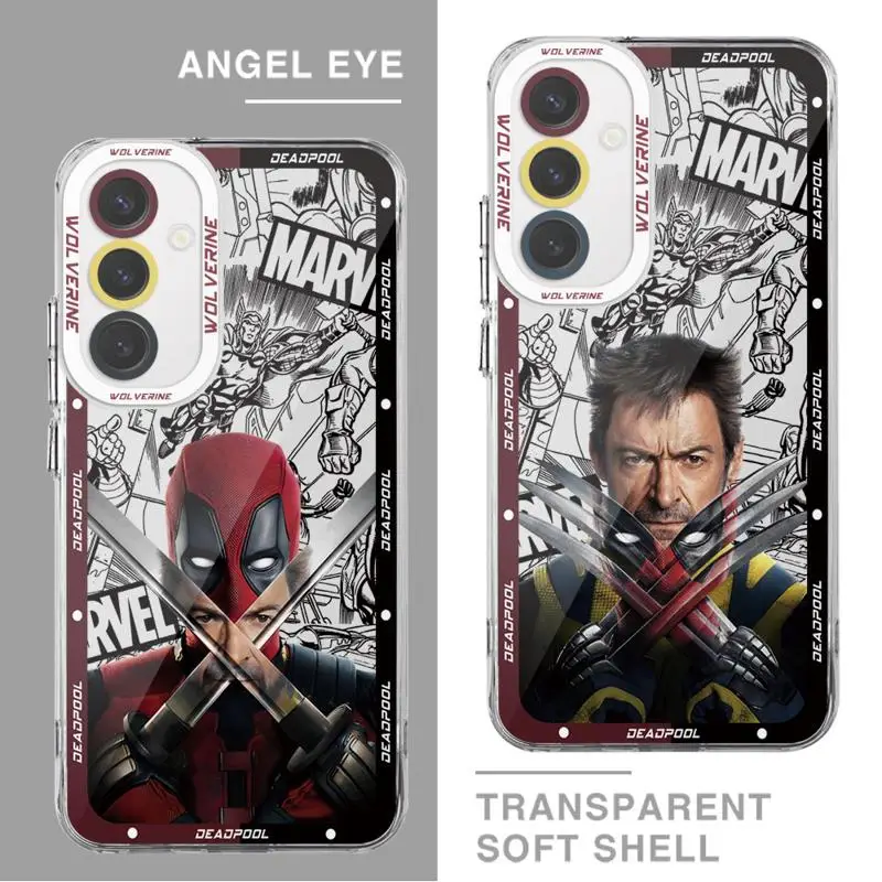 Funda de teléfono de Marvel Deadpool y Lobezno para Samsung, A13, A14, A15, A23, 4G, 5G, A24, 4G, A25, A33, A34, A53, A54, A73, A35, A55, 5G