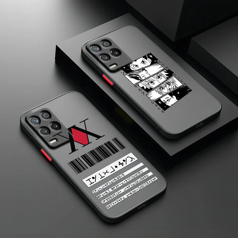 Hunter-funda translúcida esmerilada para teléfono, carcasa de animación para Realme Q3T Q3S Q5 GT Neo 3T 2 Narzo 50i 50A 20A 10A X50 X3 Pro