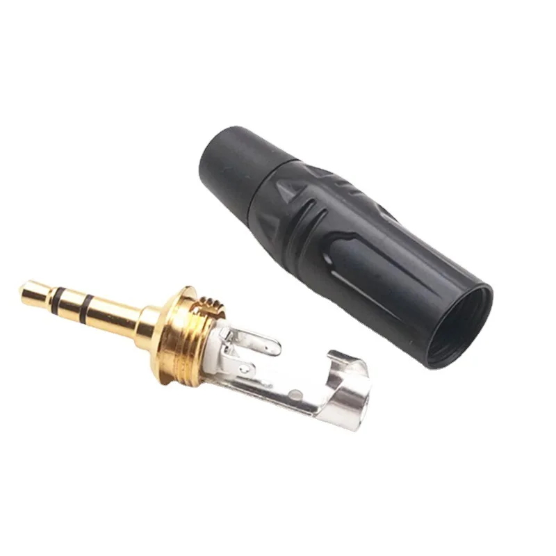 Cable auxiliar chapado en oro de 3,5mm, Conector de micrófono estéreo de doble canal, electroforético negro para teléfono, auricular, cabezal de Audio y vídeo - imagen 4