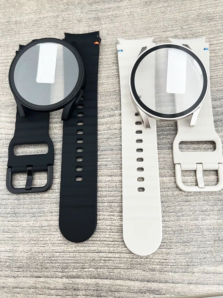 Funda + correa para Samsung Galaxy Watch 7 6 5 4 40mm 44mm accesorios cubierta protectora de PC parachoques Galaxy Watch 7 banda Original de silicona