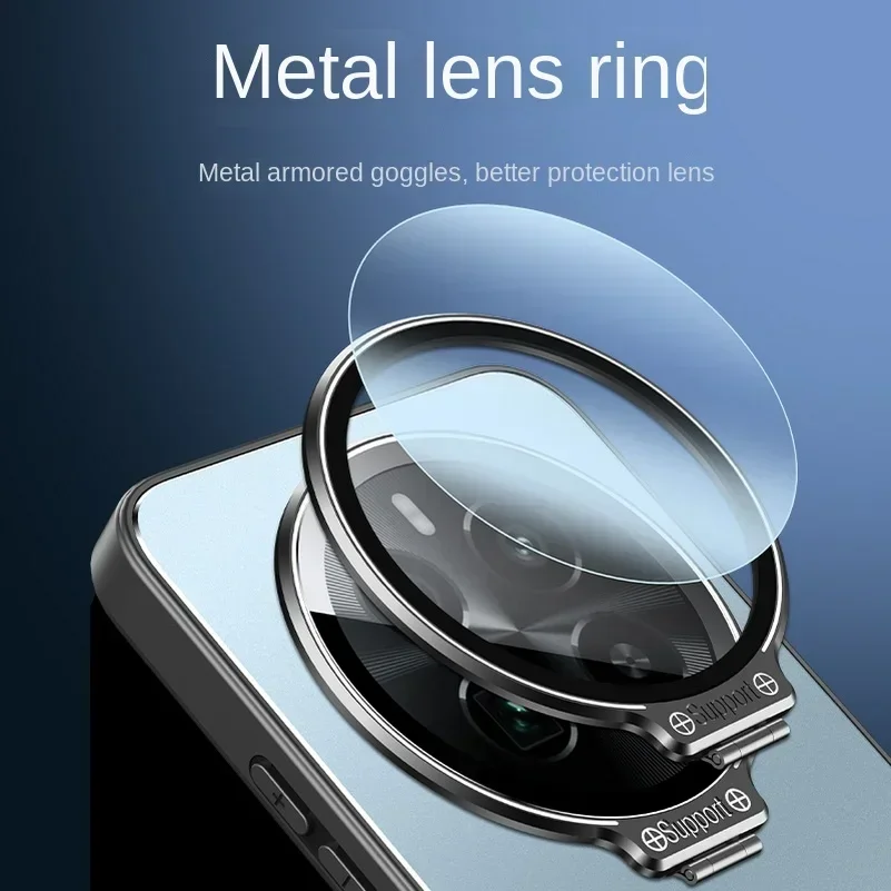 Para Oneplus 13 13R 5G lente de Metal ultrafina cubierta de soporte de cámara para One Plus 12 1 + 13 funda de protección mate a prueba de golpes con soporte - imagen 3