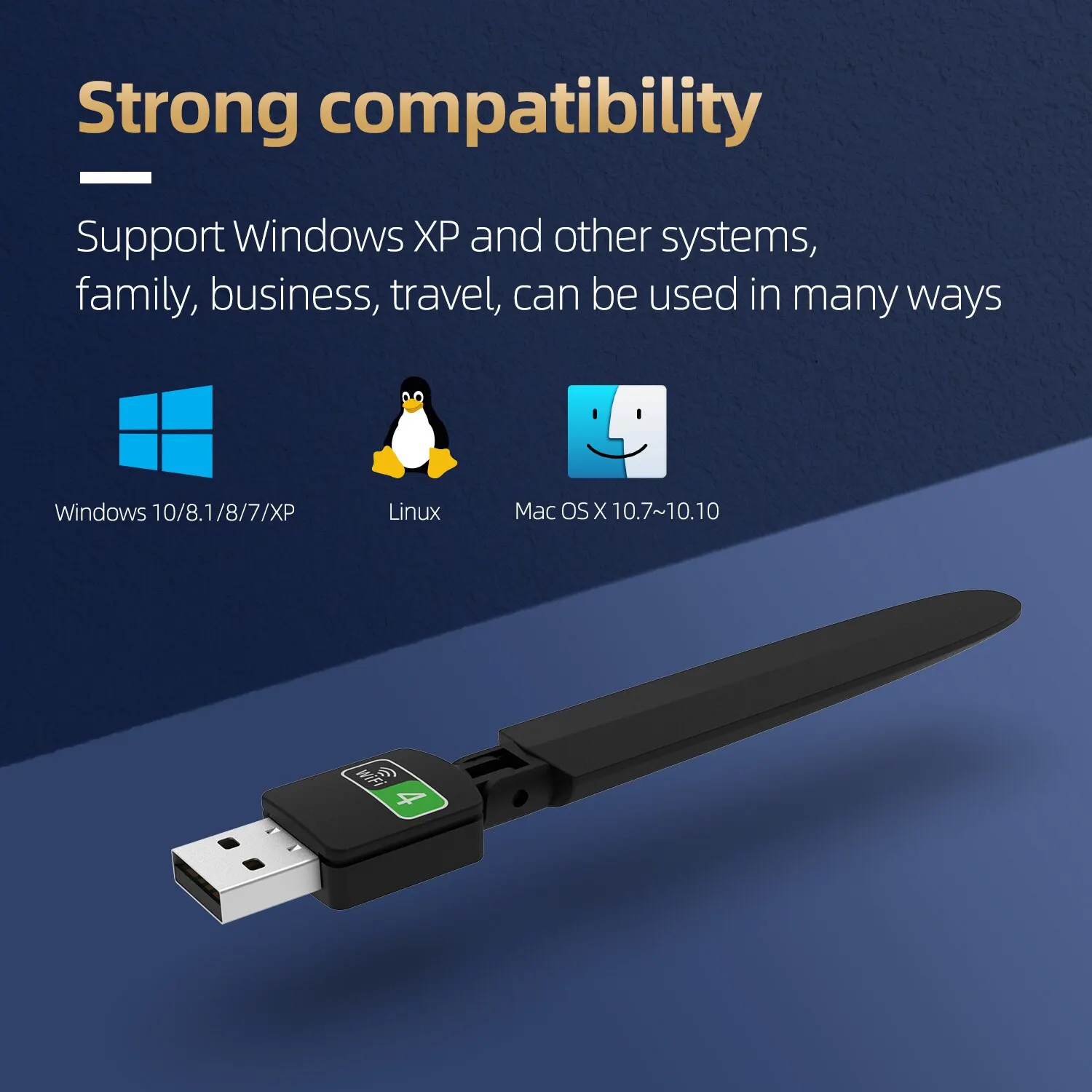 PIX-LINK-tarjeta de red UW10 de 150Mbps, Dongle WiFi USB, adaptador portátil de 2,4 GHz para PC y portátil con antena de alta ganancia - imagen 4